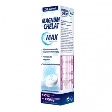 Zdrovit Magnum Chelat Max, 20 tabletek musujących