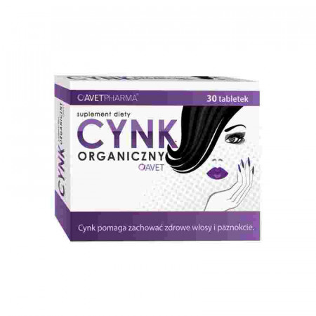 Cynk organiczny Avet tabl.powl. 30 tabl.