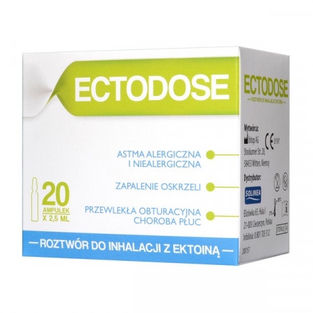 Ectodose, roztwór do inhalacji z ektoiną,2,5mlx20 ampułek.