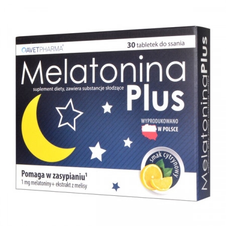 Melatonina Plus, tabletki do ssania, na bezsenność 30 szt.