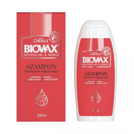 Biovax Opuntia Oil & Mango, szampon intensywnie regenerujący do