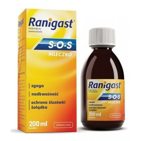 Ranigast S-O-S mleczko 200ml, zgaga (data ważności 09-2023)