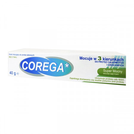 Corega Super Mocny mocno miętowy krem do protez, 40 g