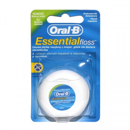 Oral-B Essential Floss, nić dentystyczna woskowana, miętowa, 50