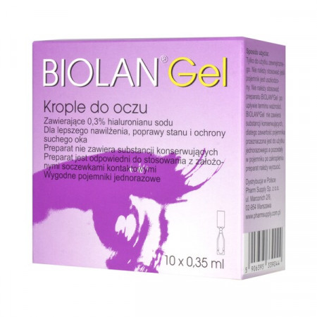 Biolan Gel, 0,3%, krople do oczu, 0,35 ml, 10 minimsów