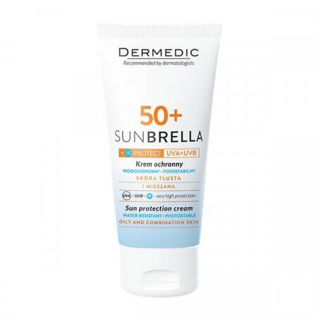 Dermedic Sunbrella, krem ochronny SPF 50+, UV+IR, skóra tłusta