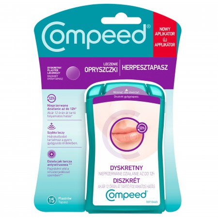 Compeed Dyskretny plaster leczniczy, leczenie opryszczki 15 szt.