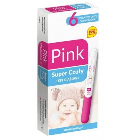 Pink Strumieniowy Super Czuły test ciążowy