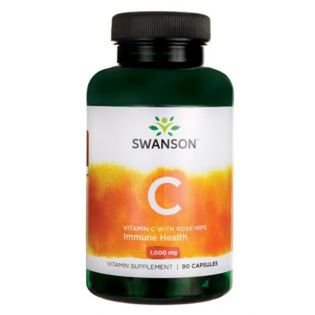 Swanson, Witamina C z dziką różą 1000 mg, 30 kapsułek