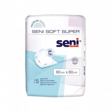 Podkłady higieniczne SENI SOFT SUPER 60 x 60 cm 5 sztuk