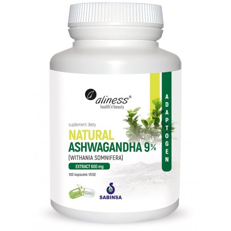 ALINESS Natural Ashwagandha 9% 600 mg - 100 kaps.