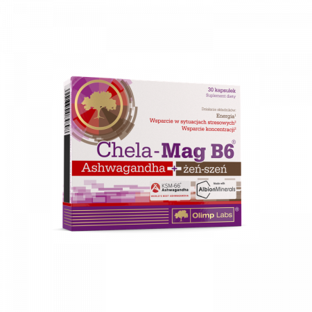 OLIMP CHELA-MAG B6 Ashwagandha + żeń-szeń, 30 kapsułek