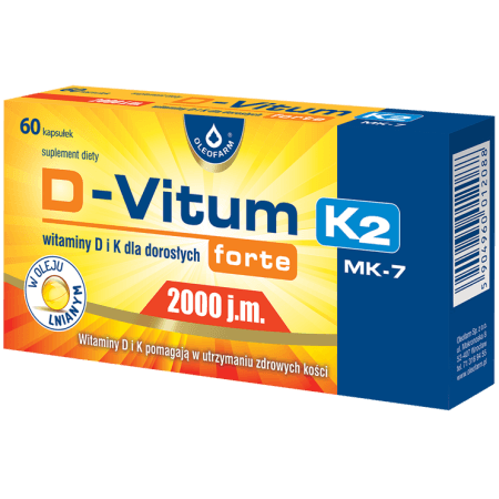 D-Vitum forte Witamina D 2000 j.m. +K2 MK-7 60 kapsułek