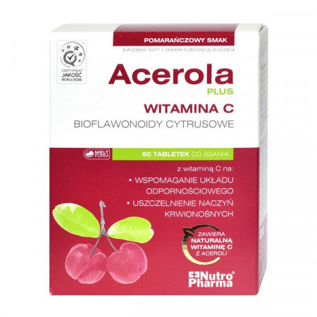 Acerola Plus smak owocowy 60 tabletek do ssania