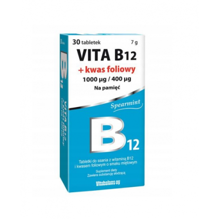 Vita B12 + Kwas Foliowy 1000 mcg/400 mcg tabletki do ssania -