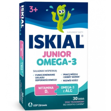 Iskial Junior Omega-3 smak truskawkowy żelki - 30 szt.