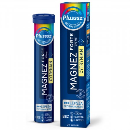 Plusssz Magnez Forte Cytrynian tabletki musujące x 24 sztuki
