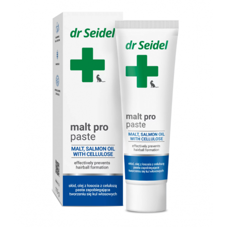 Dr Seidel Malt Pro pasta odkłaczająca dla kotów 115g Dr Seidel Malt Pro pasta odkłaczająca dla kotów 115g