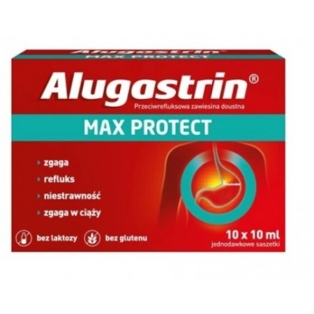 Alugastrin Max Protect, zawiesina doustna, 10 saszetek