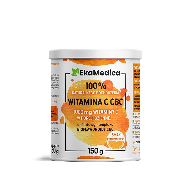 EkaMedica Witamina C CBC pomarańczowa proszek - 150 g EkaMedica Witamina C CBC pomarańczowa proszek - 150 g