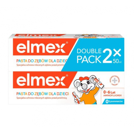 Elmex Pasta do mycia zębów dla dzieci duopack - - 2 szt. po 50