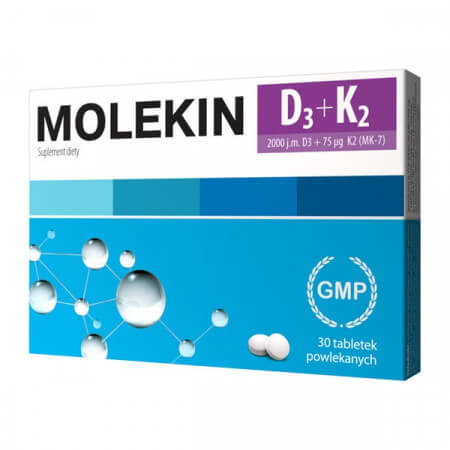 Molekin D3 + K2, tabletki powlekane 30 sztuk