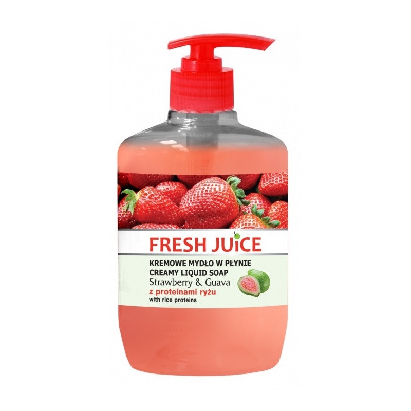 Fresh Juice, kremowe mydło, Strawberry & Guava, z proteinami