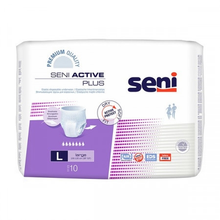 Seni Active Plus, majtki chłonne, large, 10 szt.