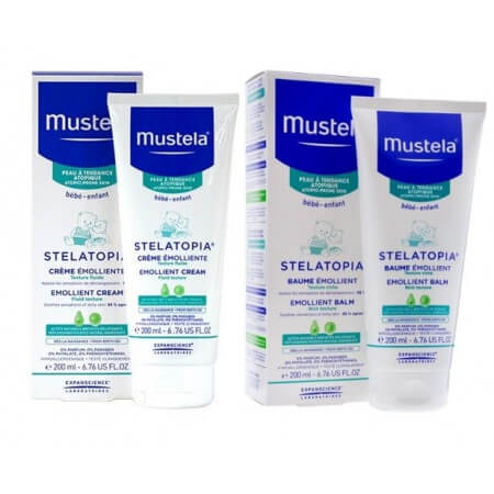 MUSTELA STELATOPIA balsam 200ml+ krem myjący emolient 200ml