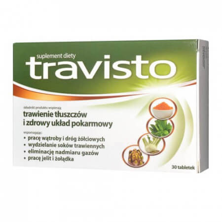 Travisto tabl. 30 tabl., na wzdęcia, wątroba