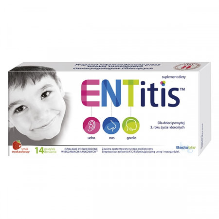 ENTITIS smak truskawkowy 14 pastylek